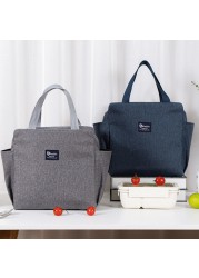 New Portable Lunch Bag Thermal Insulated Lunch Box Tote Handbag Cooler Bento Pouch Dinner Container School Food Storage Bags