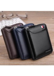 Fashionable Leather Wallet for Men, Fashion Genuine Leather Men Wallet Zipper Coin Clip Card Holder Pl283