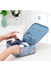 Travel Cosmetic Bag with Flamingo Patterns for Women, Zipper Trunk Makeup Bag, Storage Bag, Toiletry Box