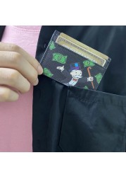 الأصلي Holifend توحيد ريتشي الغنية أليك مونوبولي حافظة بطاقات جلدية حقيقية الائتمان ID حامل بطاقة صغيرة محفظة الرجال هدية