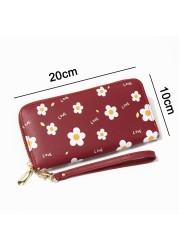 Women Lady Wallets Flower Long Zipper Coin Purse Cards Holder Woman Bags Purse Purse Purse Clutch Money Wristlet