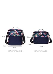 Oxford Hot Cooler Lunch Bag Female Printed Insulated Men Thermal Food Picnic Handbag Portable Lunch Box Shoulder Tote