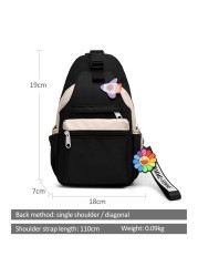 Women INS Fashion Shoulder Bag Messenger Bag Teenager School Crossbody Bags Canvas Canvas Chest Bag for Female Sports Travel Package