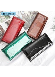 Genuine Leather Long Wallet With Magnetic Closure For Women Free Gift Fashion Wallet