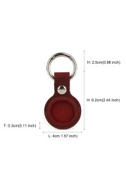 Airtag Tracker Keychain Genuine Leather Airtag Case Student Key Pet Anti-lost Locator Protective Sleeve Retro Cowhide Small Gift