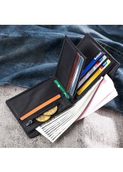 New men's wallet 2pcs quality short male purses denim men's business wallet card holder man purse coin bag zipper gift for men