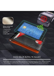 DIENQI Carbon Fiber RFID Men Wallets Money Bag Slim Thin Card Wallet Men Luxury Male Small Short Wallet Bi-fold Vallet Billfold