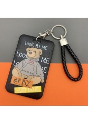 Cartoon Men Cool Boy Girl ID Credit Card Holder Bank Students Bus Card Case Hand Rope Baby Visit Door Card ID Badge Cover