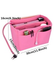 New Popular Women Makeup Organizer Felt Cloth Insert Bag Multifunction Travel Cosmetic Bag Girl Toiletry Storage Liner Bags