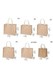 Durable Jute Shopping Bag Large Capacity Reusable Women Girls Travel Beach Bag Portable Bag Storage Organizer Handbag