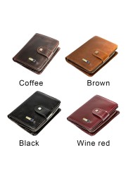 Bluetooth Smart Wallet Compatible Anti-lost Genuine Leather Men Wallets Card Holder Wallet Finder Gifts Free Engraving