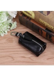 Men's PU Leather Key Wallet Unisex Zipper Wallet Car Key Holder Clip Home Nanny Holder