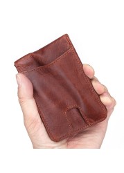 GENODERN Casual Small Wallet for Men Genuine Leather Male Slim Short Wallets Small Wallet with Card Holder Pocket Wallets