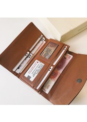 Women's Classic Trifold Wallet Long Wallet PU Leather Phone Bag With Latch Card Bag For Girls High Quality