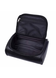 Men Waterproof Travel Toiletry Cosmetic Wash Bag Bathroom Leather Business Shaving Bag Ladies Bath Bag With Strong Handle