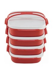 Food Lunch Box Office School Camping Picnic Plastic 4pcs Various Color Storage Lunch Dinner High Quality