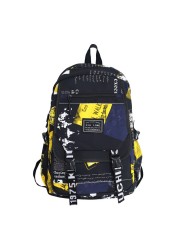 graffiti backpack laptop men canvas school bags teenage large cartoon letters printing backpacks travel bag sac mochila