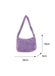 Fashion Women Plush Soft Shoulder Bag Cherry Print Underarm Bag for Women 2021 New Autumn Winter Handbags and Purses