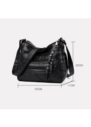 Fashion Solid Crossbody Bag Women Casual PU Leather Shopping Street Shoulder Bags Large Capacity Handbag Mother Women Tote Bag