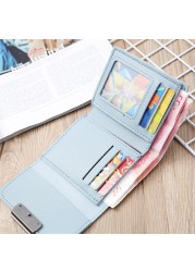 New Arrival Luxury Designer Korean Style Short Small Women Leather Wallet Card Holder Small Purse Female Bag 2022 Fashion