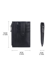 Men Women Slim PU Leather Credit ID Card Holder Wallet Vintage Card Protect Sleeve Cover Casual Zipper Money Coin Purse