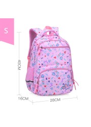 Cartoon Floral Print School Backpack For Girls , 1-6 Orthopedic School Bags For Girls