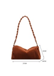 Women PU Leather Plush Fur Bag Autumn Winter Small Zipper Armpit Brand Designer Bags All Match Phone Shoulder Bags