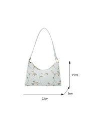 Summer Lace Floral Stitching Shoulder Bag For Women 2021 Soft PU Leather Bags Underarm Beach Travel Handbag Small Girls Tote Bag