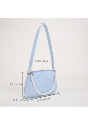 Fashion Women Nylon Underarm Shoulder Bags Pearl Color Small Bags Casual Lady Clutch Luxury Brand Designer Handbags