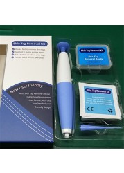 Small to Medium Non Toxic Facial Care Blue Skin Tag Removal Kit With Cleaning Swabs For Adult Home Use