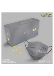 10-200pcs Pokemon Pikachu Ibrahimovic Anime Disposable Mask 3 Layers Protective Anime Pattern Printing Black Adult/Student Mask