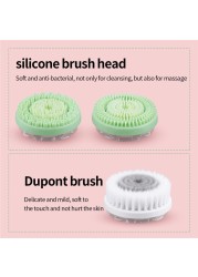 CkeyiN 3 in 1 Electric Facial Cleaning Brush Silicone Rotating Face Brush Deep Cleaning Exfoliating Skin Exfoliating Cleanser 50