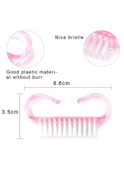 10/50/100pcs New Acrylic Nail Cleaning Brush Dust Removal Brush Nail Pedicure Plastic Gel Manicure Brushes Handle Scrubbing Tool