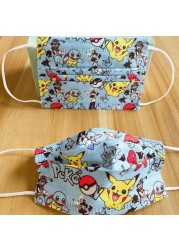 10-500pcs Pokemon Pikachu Anime Cartoon Disposable Mask Three-layer Protective Cartoon Pattern Printing Pokemon Student Mask