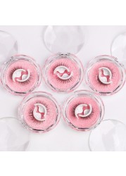 1 Pair - Reusable Self Adhesive False Eyelashes Glue Free Fake Eye Lashes Easy to Wear Fluffy Eyelash Extension Makeup Tool