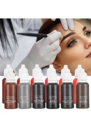 6pcs/box Semi-Permanent Tattoo Pigment Plant Extract Beauty Makeup Tattoo Ink Microblading Permanent Makeup Pigments Cosmetics