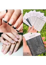 French Nail Finger Tips Sticker Guide Stencil Tape Nail Guides Stickers Manicure DIY Line Tips Nail Art Decals 3D Beauty Tool