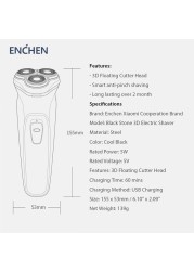 ENCHEN BlackStone Electric Shaver For Men Type C Rechargeable Beard Shaver Intelligent Control Travel Lock 100% New Version