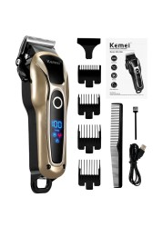 Professional Barber Hair Clipper Rechargeable Electric Finish Cutting Machine Beard Trimmer Cordless Shaver Corded