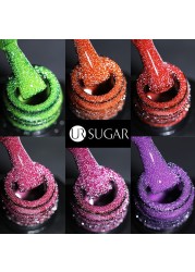 ur sugar fluorescent reflective gel nail polish neon yellow pink red glitter semi permanent soak off uv led nail polish