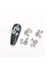 LEAMX 10pcs/bag Clear Rhinestones Nails Art Decorations Beautiful Girls Nail DIY 3D Gems Alloy Nail Diamond Charms Supply L413