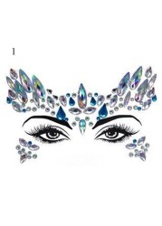 3D Sexy Face Tattoo Stickers Face Decoration Temporary Tattoo Glitter Fake Tattoo Rhinestones for Woman Party Face Jewelry Tattoo