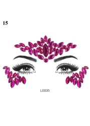 3D Sexy Face Tattoo Sticker Temporary Tattoo Flash Fake Tattoo Rhinestone Lady Party Face Sticker Face Jewelry Decoration