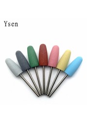 1pc cuspdal head 7 colors rubber and silicon carbide nail file manicure electric nail drill machine accessories tools nail bits