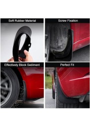 Mudguards For Tesla Model 3 2021 2022 Accessories Rear Wheel Fenders Mudguards Carbon Fiber ABS No Drilling Needed