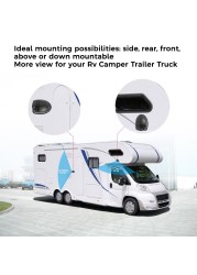 Gwyaf White Trailer Truck Camera AHD 720P Mini Front/Side Reverse Camera Wide View Angle Fifth Wheel/RV Camping Parking Camera