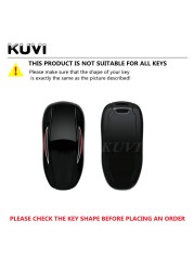 Alloy Leather Car Remote Key Case Fob For Tesla Model 3 Model S Model Y Smart Key Bag Holder Protected Shell Accessories