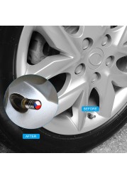 DSYCAR 4Pcs/Set Car Styling Alloy Material National Flag Pattern Style Car Tire Valve Caps Wheel Tires Tire Stem Air Cap