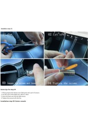 For Tesla Model 3 2019-2021 Ambient Light Mobile Phone App Central Control 24 Color LED Lights For IOS/Android