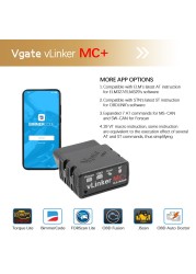 Vgate VLinker MC+ELM327 V2.2 WIFI forecast ELM 327 for Car OBD2 Bluetooth 4.0 Car Diagnostic Scanner Tool for Android/IOS